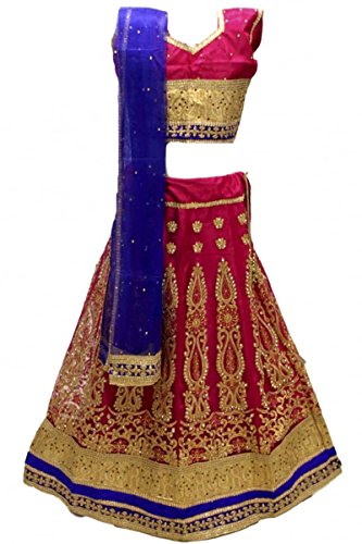GCC3123 Deep Pink and Blue Girl's Chaniya Choli