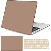 Seorsok Compatible with MacBook Air 13 Inch Case2022 2021 2020 2019 2018 Release A1932 A2179 M1 A2337 Touch ID,Plastic Hard Shell Case with Keyboard Cover-Brown