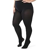 Teaaha Plus Size Tights for Women, 70D Opaque Black Tights, High Waist Control Top, Ultra Soft and Stretchy Stockings(2XL,black)