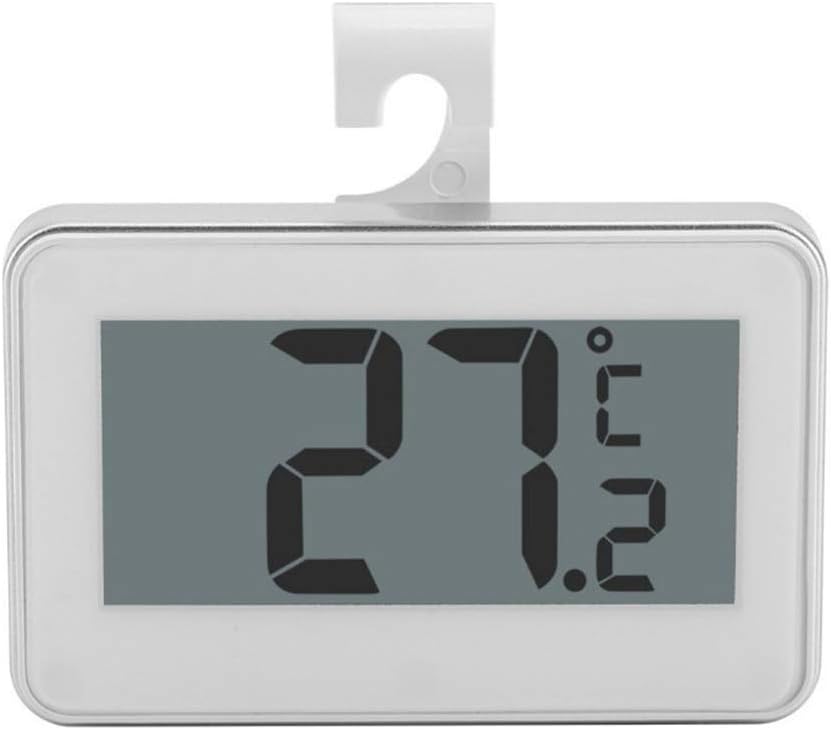 DKEyinx Digital Thermometer Fridge Freezer Temperature Meter Refrigerator Tool with Hook - White