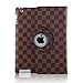 Aurora® Auto Sleep/Wake Function 360 Degree Rotating Smart Case Cover for 9.7 inch iPad Air/ iPad 5 with a Stylus as a Gift--Brown