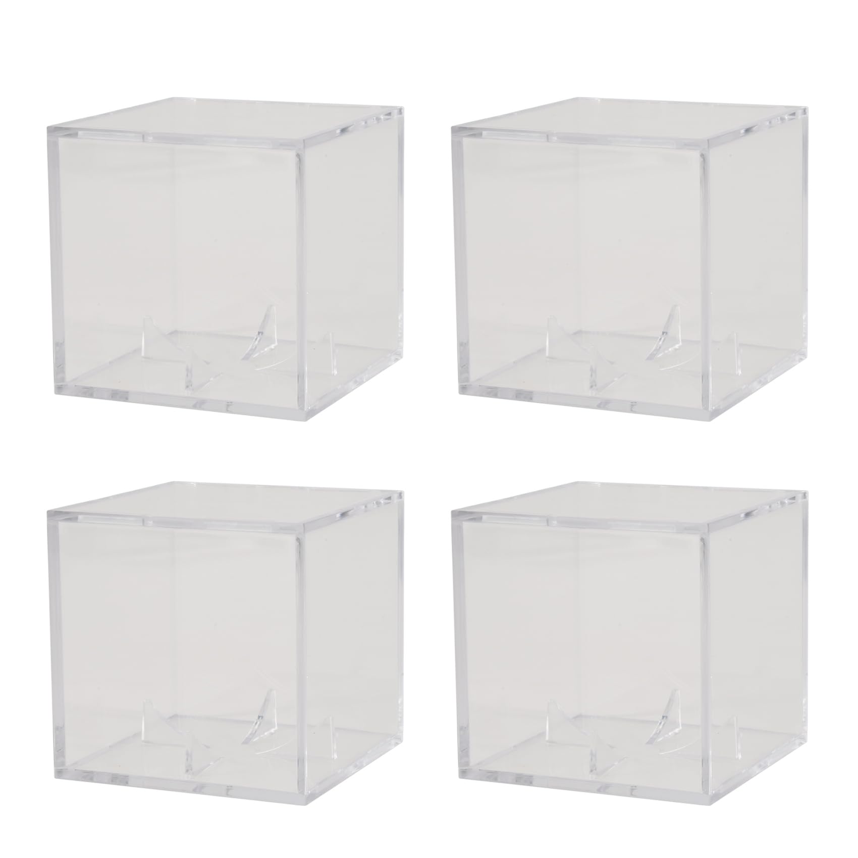 FTEYJEUIOTY 4Pcs Baseball Display Case, UV Protected Dustproof Acrylic Boxes, Clear Display Case for Baseball Ball
