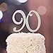 90 Cake Topper | Premium Sparkly Crystal Rhinestones | 90th Birthday or Anniversary Party Decoration Ideas | Quality Metal Alloy | Perfect Keepsake (90 Silver)