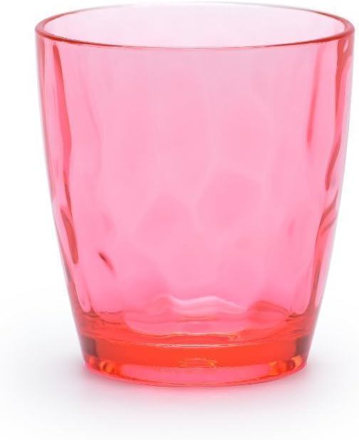 Urmelody Break-Resistant Recycled Plastic Acrylic Drinking Water Cup / Tumbler / Glasses - Unbreakable Tritan Drinkware - Shatterproof Wine Glasses - Set of 4 in 4 Assorted Colors, plastic, red, Lot de 4