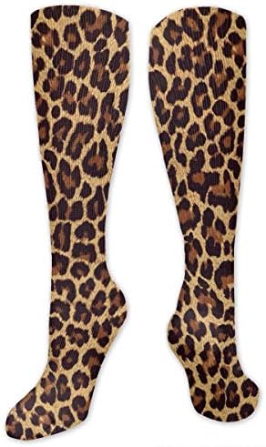 MSONNET 3D Cool Cheetah Leopard Compression Socks for Women Men - Fit for Running Athletic Sport Crossfit Flight Travel Pregnancy Nurses (20-30 mmHg)