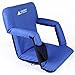 Leader Accessories Stadium Seat Cozy Portable Reclining Seat Folding Bleacher Chair with Arm rest,Royal Blue