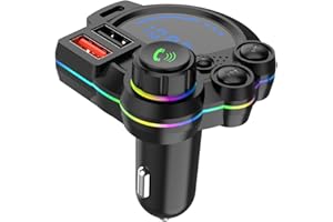 LOTORASIA Bluetooth 5.3 FM Transmitter for car, car Bluetooth Adapter QC3.0 & PD20W, MP3 Music Player Supports TF Card & USB Disk, Wireless Radio Receiver Hands-Free Calling LED Display