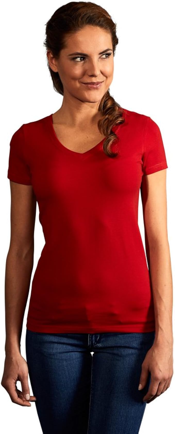 women's slim fit v neck t shirt