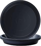 Kunjocy 5 Pack Plant Pot Saucers 21 cm Round Trays Black Plastic