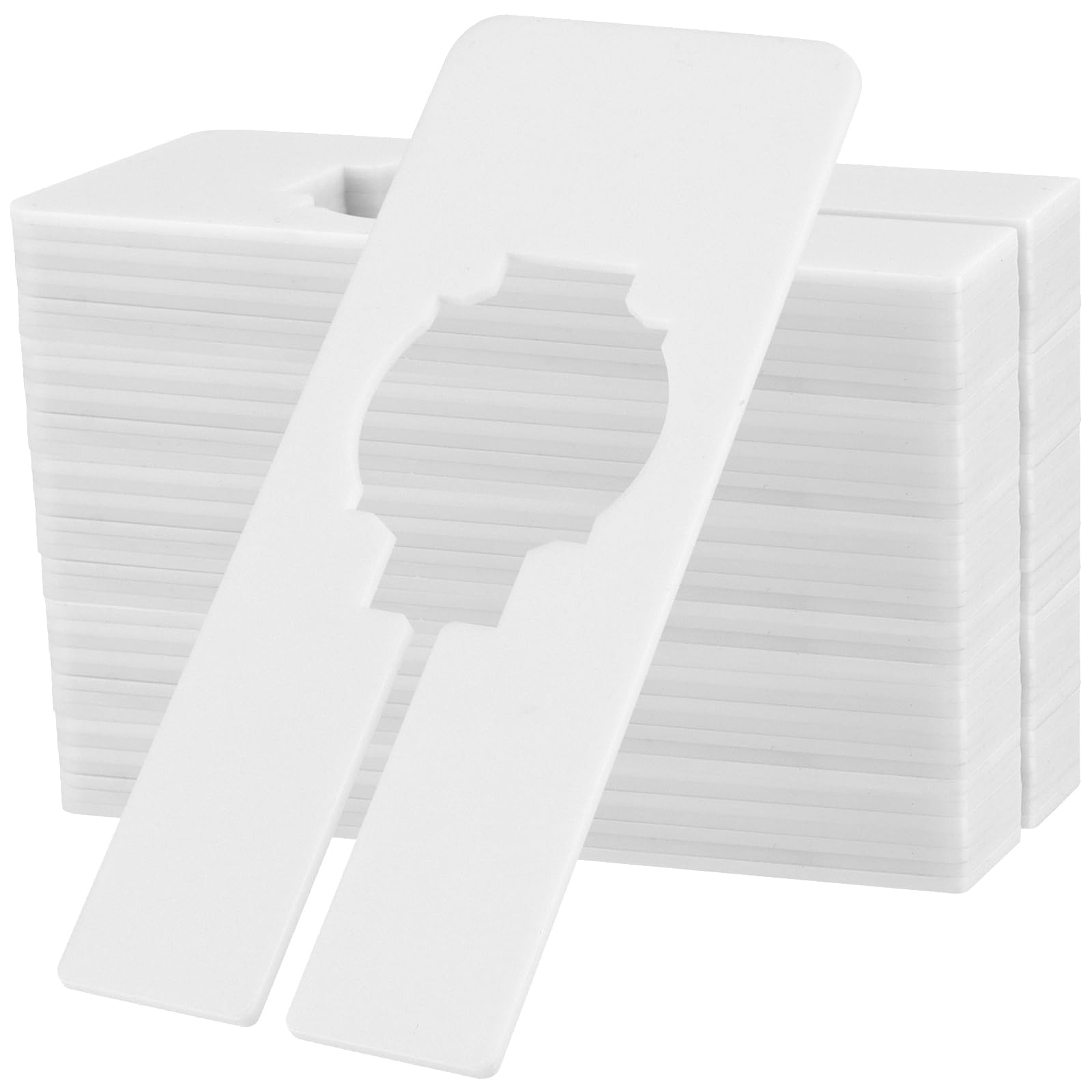 UNGFEI 50 PCS 127x 50mm White Rectangle Clothing Rack Size Dividers, Clothes Hanger Dividers for Sorting Clothes Size