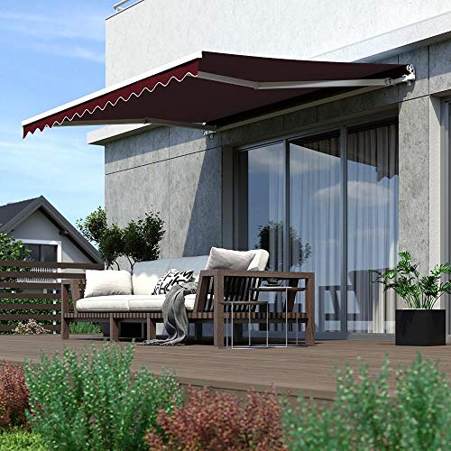 paramondo Gelenkarmmarkise Basic Balkonmarkise Sichtschutz für Terrasse, 250 x 150 cm (Breite x Ausfall), Weinrot Uni – Bild 3