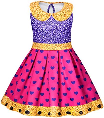 AmzBarley Girls Fancy Party Dress Up Cosplay Role Play Birthday Princess Costume Outfits Age 2-9 Years