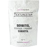 Texturestar Sorbitol Powder - 1kg (2.2lb) | Glucitol, All Natural Sweetener, Sugar Alternative, Low Glycemic Index, 60% Sweet