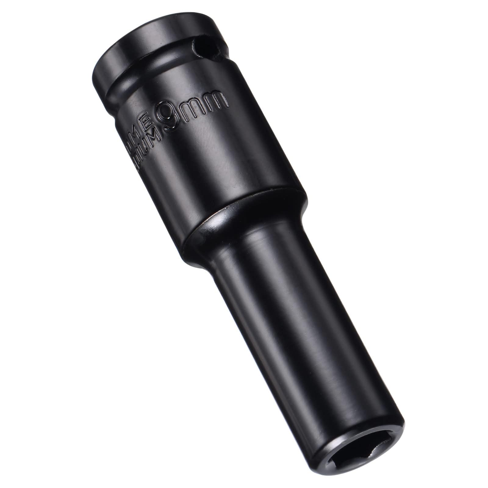MACHSWON 1/2 Inch Drive - 9mm Deep Impact Socket with 6 Point Design, Heat-Treated Cr-V Steel 78mm Length, Metric Sizes
