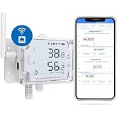 UbiBot GS1-AETH1RS Ethernet &amp; WiFi Temp/Humidity/Illumination Sensor, Data Logger, External Probe, Scheduled Reports, Multiple Alert, Support Local Deployment (2.4GHz WiFi &amp; Ethernet, No Hub Required)