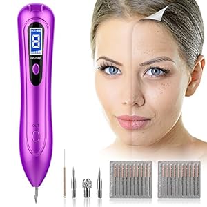 Mole Remover Pen, COOFO Professional Removal Pen Skin Tag Remover with LCD Display & 8 Strength Levels for Body Facial Freckle Nevus Warts Age Spot Tattoo Remover Machine