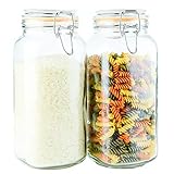 Galashield Glass Jars with Airtight Lids Leak Proof Rubber Gasket (Set of 2-67 oz)