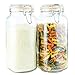 Galashield Glass Jars with Airtight Lids Leak Proof Rubber Gasket (Set of 2-67 oz)