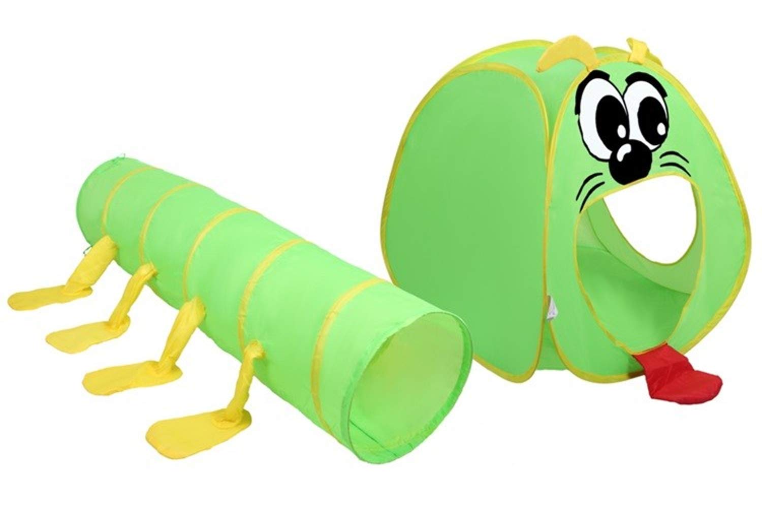 Big Mouth Caterpillar Tent 2pc Pop-up Children Play Tunnel Kids Discovery Station by POCO DIVO