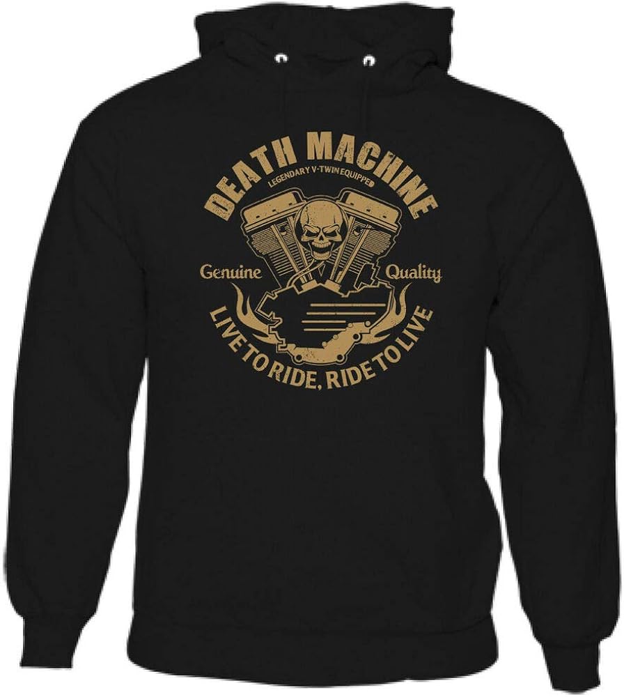 Pullover Sweater Death Machine Mens Biker Hoodie Motorbike Motorcycle