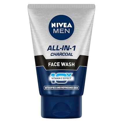 NIVEA Men All-in-One Face Wash With 10x Vitamin C effect reduces acne, refreshes skin, 100g