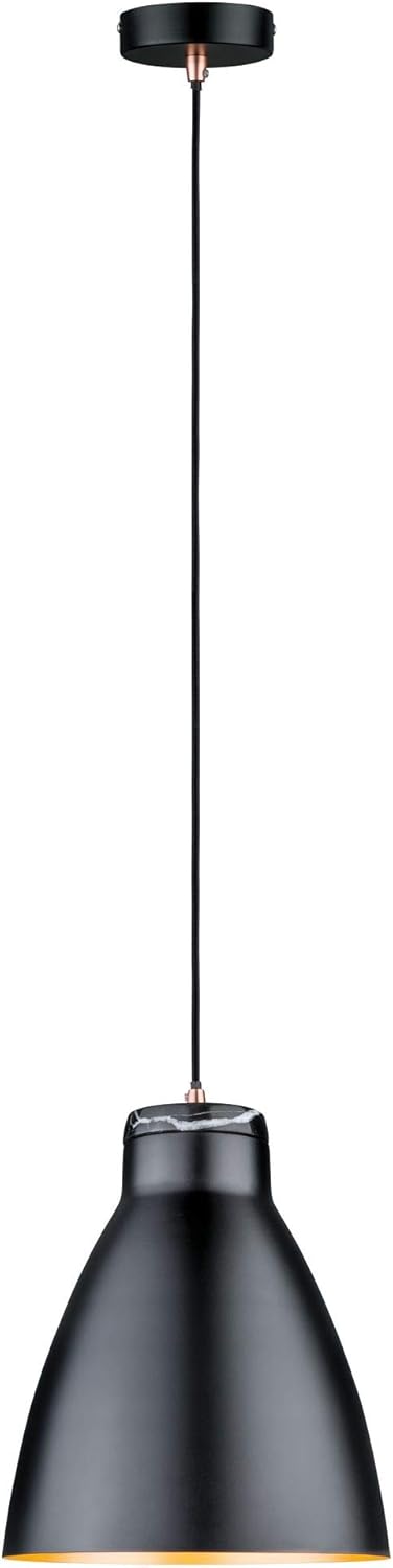 Paulmann 79609 Neordic Roald Pendant luminaire max. 1x20W Pendant lamp for E27 Lamps Ceiling lamp Black matt/Copper matt 230V Metal/Marble Without lamp - Image 4