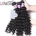 UNICE Deep Wave Human Hair 3 Bundles 16 18 20 inch Unprocessed Brazilian Raw Virgin Hair Quick Weave Extensions for Sew in Natural Color
