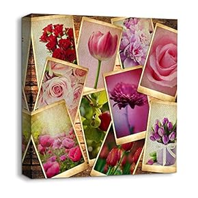 Canvas Wall Art Vintage City Collection Painting Artwork for Home Prints Framed - 12x12 inches