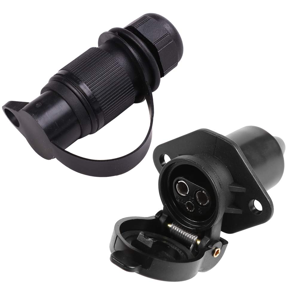 AOHEWEI 3 Pin Trailer Plug and Socket Connectors 12V 3 Way Truck Male