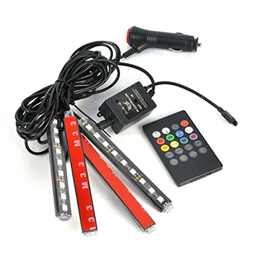 Car Lights Interior,Neon Lights Strip for car,Car Interior Lighting Kit,Multi Mode Change and Wireless Remote Control (Multicolor)