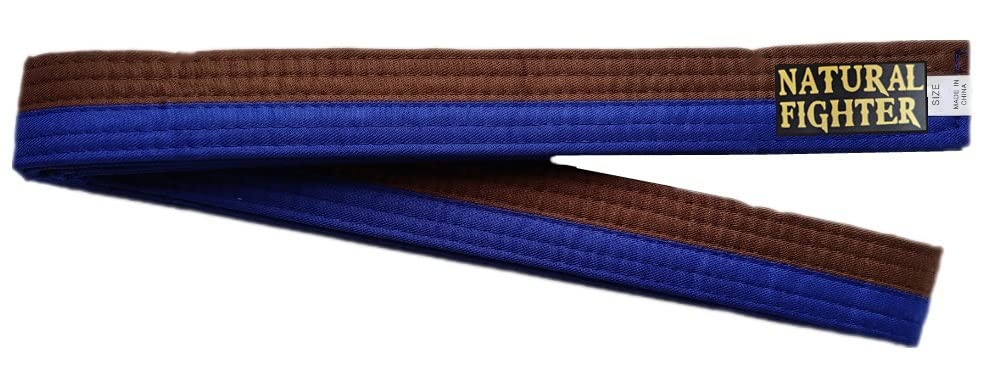 MMASPORT The Fight Evolution Karate Belt Judo Aikido Taekwondo Martial Arts Belt in Basic Cotton (Blue/Brown, 260)