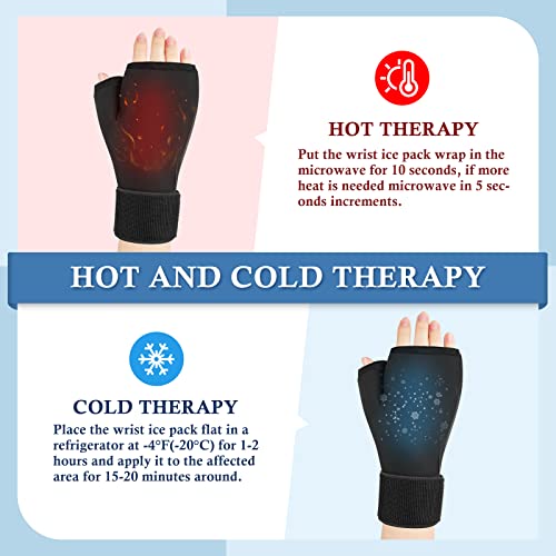 Helthrelife Wearable Thumb Wrist Ice Pack，Reusable Gel Hand Finger Ice Pack,Hot Cold Therapy,Adjustable Strap for Pain Relief of Carpal Tunnel, Arthritis,De Quervain\'s Tenosynovitis,Swelling&Bruises