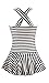 MiYang Women's One Piece Striped Slim Swim Dress Bathing Swimwear Size tag 2XL/US size L, black