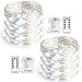 CYLAPEX 2 Set Fairy Lights Battery Operated Christmas Lights, 8 Modes Remote Control Twinkle Lights with Timer 16ft 50LED Fairy String Lights Silver Wire Firefly Lights for Bedroom Garden Cool White