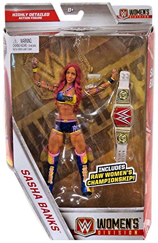 WWE Elite Collection Sasha Banks Action Figure with Raw Women's Championship Belt