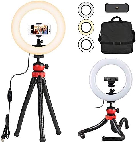 Ring Light for Phone, Phone Tripod Stand for Cell Phone, iPhone, Samsung,3-6.5 inches Phone - 12'' Light 12'' Tripod