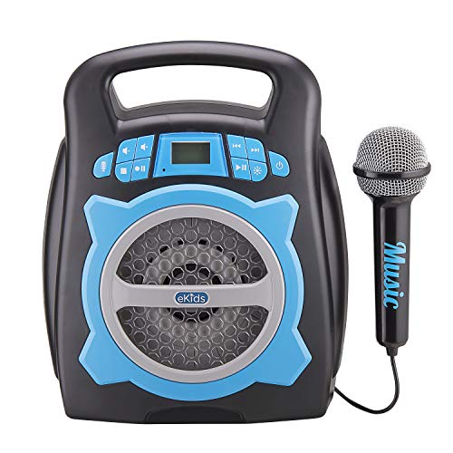 eKids Karaoke Machine for Kids Bluetooth Speaker with Microphone and