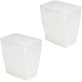 iDesign Small Rectangular Bathroom Trash Set of 2-Frost Waste Can