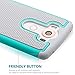 LG V10 Case, GOOQ Solid Shockproof Silicone + Hard Case Cover Durable Luxury Stylish Design Dual layer Protection Defender Anti-scratch Anti-slip Hard Slim Case Cover for LG V10(Gray/Turquoise)
