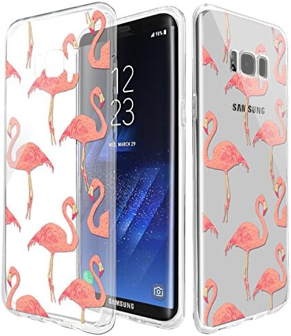 TPU Case For Samsung S8, Rubber Transparent Clear Back Thin Lightweight Protection Printed Cover Case ,Customized Design Rubber Silicone Skin Cover Samsung Galaxy S8 Case(Flamingo pattern)