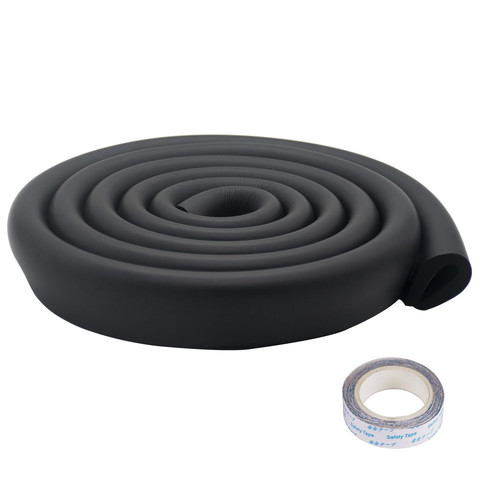 U Shape Edge Protectors For Glass Coffee Table,Foam Baby Proofing Safety Bumper Guard Strip,Corner Protectors For Kids,Suitable For Furniture Fireplace Desk Worktop,6.5 Ft/2m(Round(U-Type Black))