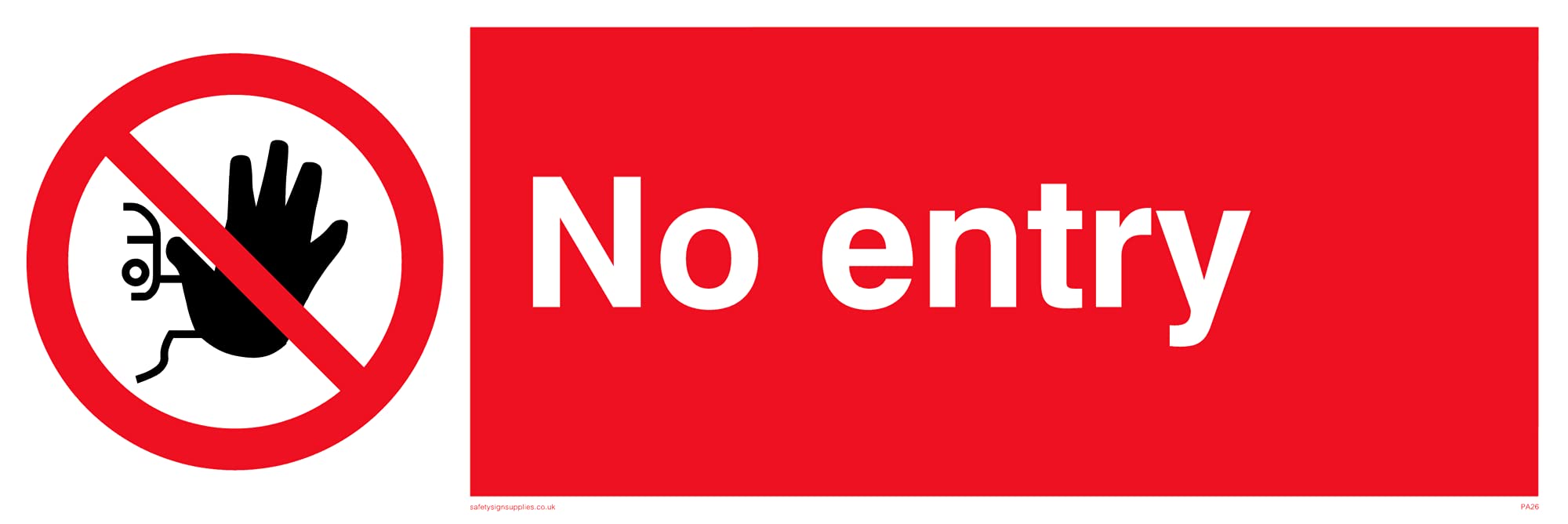 Pack of five - No Entry Sign - 300x100mm - L31