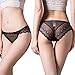 Vivilover Women's Sexy Lingerie Underwear Lace Thong Hipster Panties (XL---Waist: 37