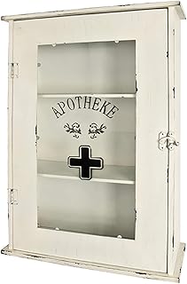 Haku Möbel Medizinschrank - Metall antik weiß lackiert - 3 Ablagen H 62 cm