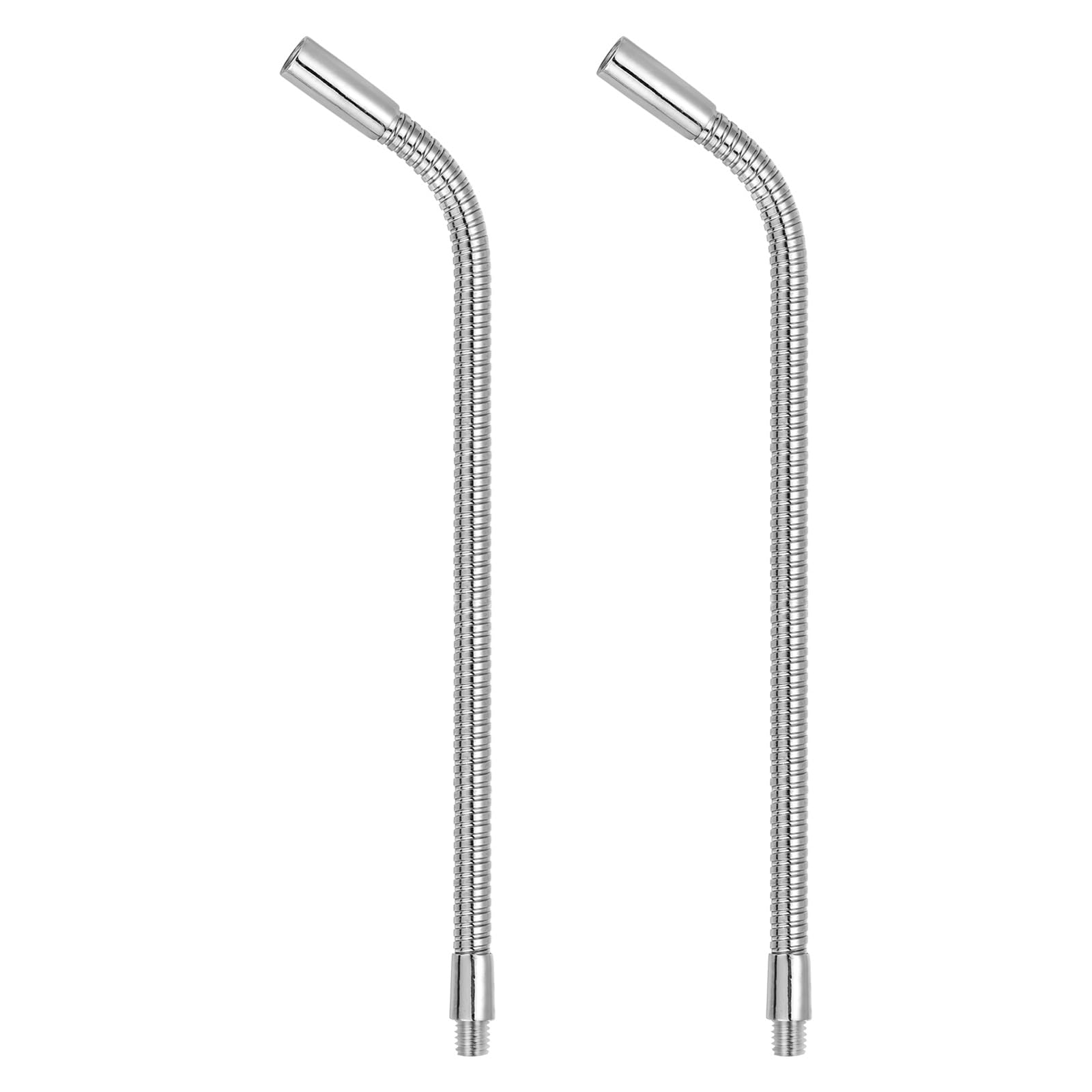 PATIKIL 2Pcs 12" Gooseneck Tube, 3/8" Male to Female Thread Heavy Duty Metal Universal Microphone Flexible Gooseneck Hose Arm Extension Tube for Action Camera Mic/Phone Holder, Chrome