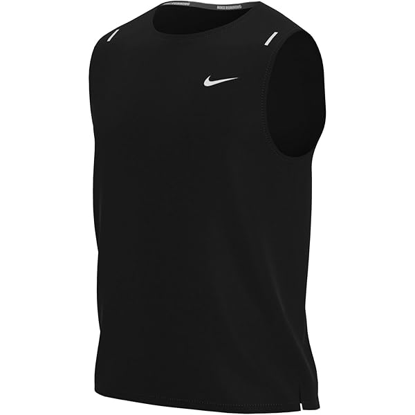 ■Nike■ Dry Fit Miler Running Tank M Black Reflective Silve Men's DRI-FIT Miler Running Tank (010 - Black/Reflective