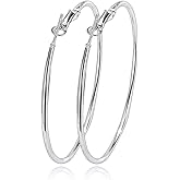 VONALA 925 Sterling Silver Circle Endless Hoop Earrings - Jewellery for Women