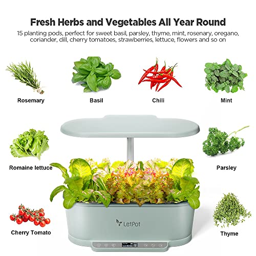 LetPot 15 Pods Smart Hydroponics Growing System with App and WiFi