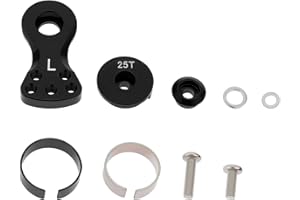 LT Easiyl 1 Set 25T 5 Holes Servo Saver Horn Arm Aluminium with Screws Nut Compatible with 1/10 1/8 RC Car Compatible with Arrma Karton 6S (Black)