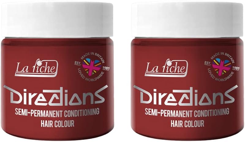 La Riche Directions Vermillion Red Semi-Permanent Hair Color 100ml Tub (2x)